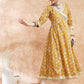 InWeave Women's Mustard Printed Gota Embroidered Anarkali Kurta - Swadesiicart