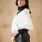 InWeave Women's Pure White Faux Fur Cape - Swadesiicart