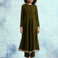 trueBrowns Mehandi Velvet Anarkali Kurta | Swadesiicart