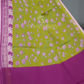 Block Print Apple Green Coloured Mulmul Cotton Saree By Gayathri Reddy Designer Studio | Swadesiicart