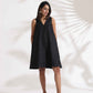 trueBrowns Black Slub Dress | Swadesiicart