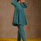 trueBrowns Deep Sea Gold Cotton Flared Co-Ord Set - Swadesiicart