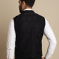 Even Apparels Men's Black Waistcoat with Notched Lapel | Swadesiicart