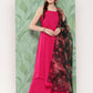 InWeave Women's Fuchsia Strappy Set W Dark Green Camelia Or Dupatta - Swadesiicart