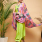InWeave Women's Lime Green Strappy Set W Square Bandhani Print Silk Dupatta - Swadesiicart