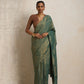 trueBrowns Dark Green Gold Lurex Ready To Wear Saree | Swadesiicart