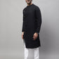 Even Apparels Black Sherwani Kurta With Asymetrical Cut | Swadesiicart