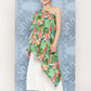 InWeave Women's Mint Green Leaf Japanese Art Oneshoulder Top - Swadesiicart
