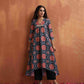 trueBrowns Black Ajrak Print Kurta Set | Swadesiicart
