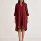 trueBrowns Maroon Short Collared Dress | Swadesiicart