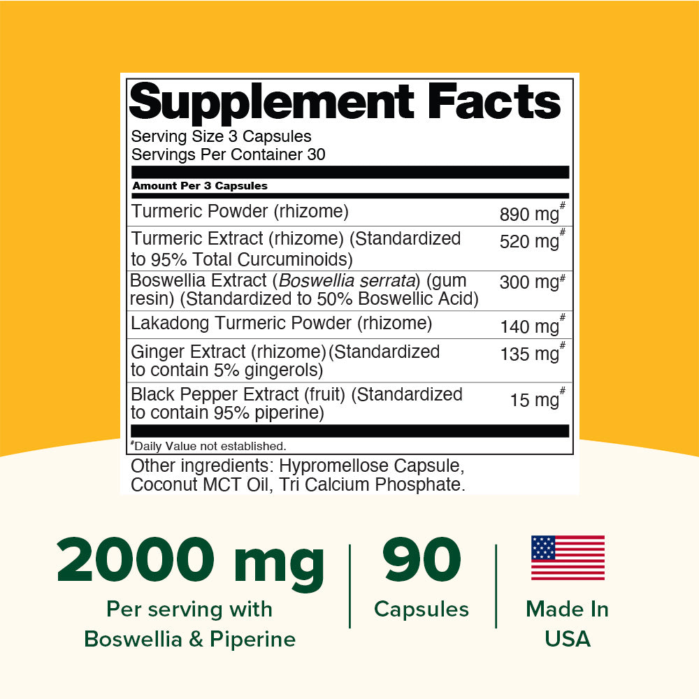 Turmeric Curcumin 2000mg with Boswellia & Piperine