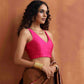 trueBrowns Pink Silk Sleeveless Blouse | Swadesiicart