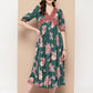 Ahalyaa Women Floral Printed Empire Ethnic Dress | Swadesiicart