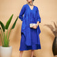 InWeave Women's Ink Blue Flared Kurta Palazzo Set - Swadesiicart