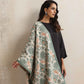 trueBrowns Green Floral Reversible Woollen Stole | Swadesiicart