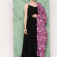 InWeave Women's Black Strappy Set W Magenta Camelia Cr Dupatta - Swadesiicart