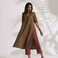 trueBrowns Brown Slub Highslit Kurta Set | Swadesiicart