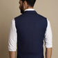 Even Apparels Men's Blue Waistcoat with Notched Lapel | Swadesiicart