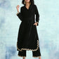trueBrowns Black Velvet Lace Kurta | Swadesiicart