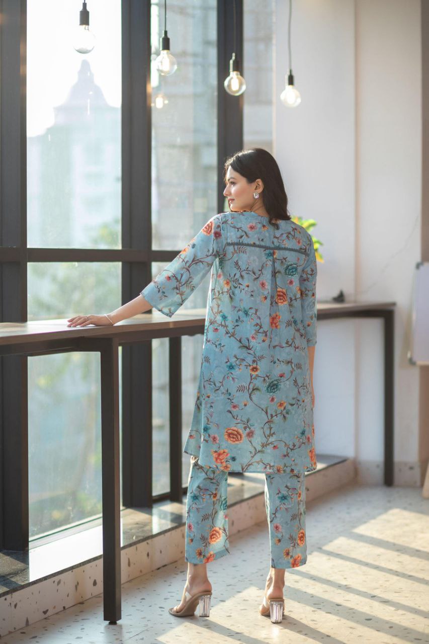 NOZ2TOZ Women's Rayon Floral Printed Co-ords Set - Swadesiicart