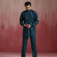 trueBrowns Men's Blue Ikat Print Mandarin Collar Kurta Co-ord set - Swadesiicart