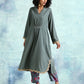 trueBrowns Grey Velvet Lace Kurta Pant Set | Swadesiicart