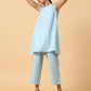 trueBrowns Cotton Linen Light Blue Sleeveless Co-Ord Set - Swadesiicart