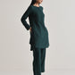trueBrowns Dark Green Front Placket Co-Ord Set - Swadesiicart