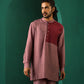 trueBrowns Men's Light Mauve Silk Co-ord Set - Swadesiicart