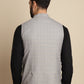 Even Apparels Men's Grey Mandarin Collar Waistcoat | Swadesiicart