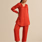 trueBrowns Rust Silk Blend Short Co-Ord Set - Swadesiicart