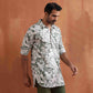 trueBrowns Men's Off White Printed Short Kurta | Swadesiicart