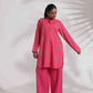 trueBrowns Pink Cotton Print Kurta Co-ord Set - Swadesiicart