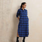 trueBrowns Blue Check Winter Shirt Dress | Swadesiicart