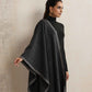 trueBrowns Black Tassel Woollen Stole | Swadesiicart