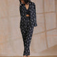 trueBrowns Black White Geometric Print Cotton Pant Suit Set | Swadesiicart