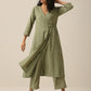 trueBrowns Sage Slub Texture Angrakha Pant Set | Relove | Swadesiicart