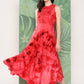 InWeave Women's Red Tie And Die Dress - Swadesiicart