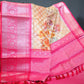 Shades of Cream Colour Floral Design Banaras Semi Silk Saree By Gayathri Reddy Designer Studio | Swadesiicart