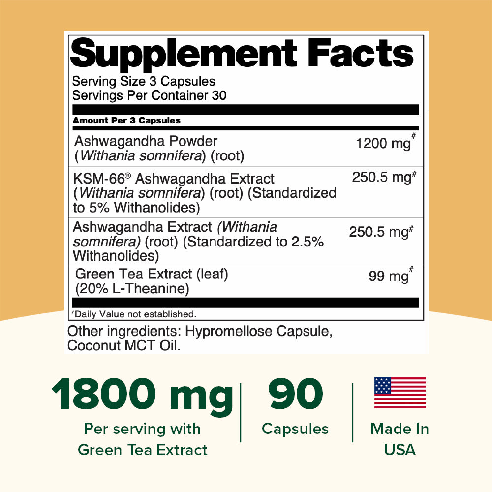 Ashwagandha 1800 mg Capsules with KSM-66®