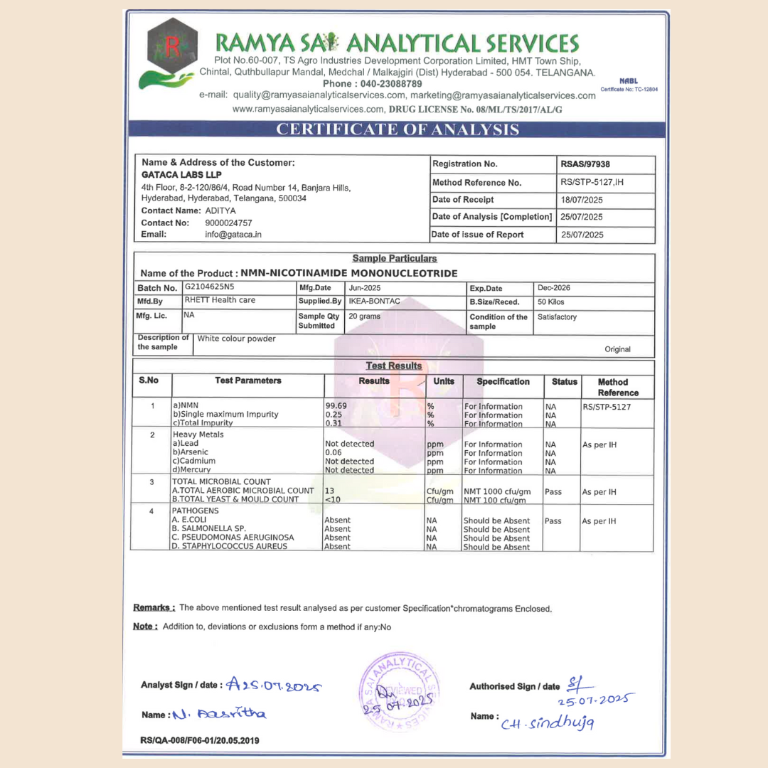 GATACA Apigenin - 50 mg Capsules for Better Sleep, More Focus, More Life | Swadesiicart