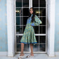 Noroke Sustainable fabric | Cupro Muslin Blue Pottery Tunic Dress | Swadesiicart