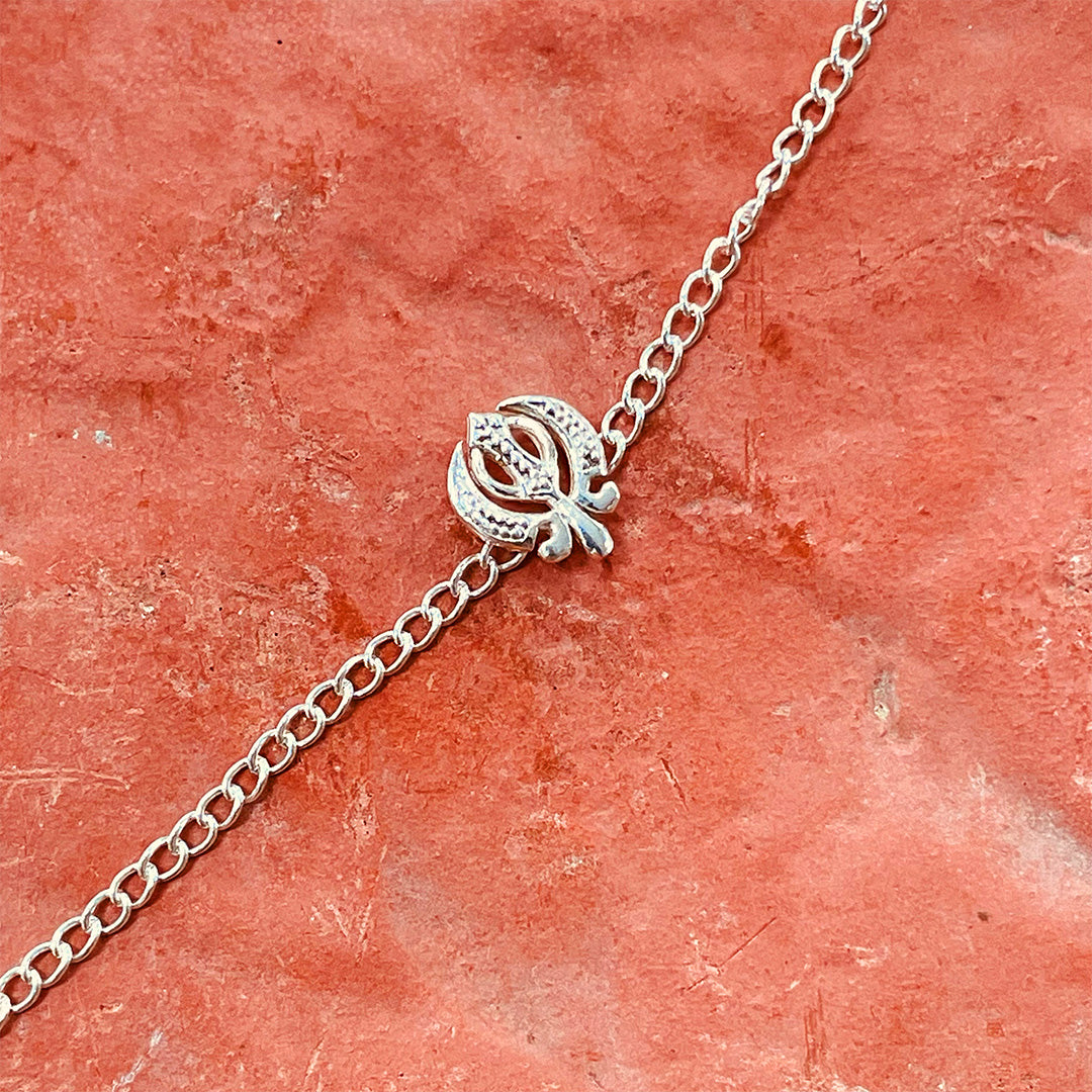 trueBrowns 925 Sterling Silver Khanda Silver Chain Rakhi | Swadesiicart