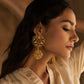 trueBrowns Gold-Polished Circle Drop Earrings | Swadesiicart