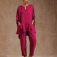 trueBrowns Pink Modal Satin Boxy Fit High-Low Co-Ord Set - Swadesiicart