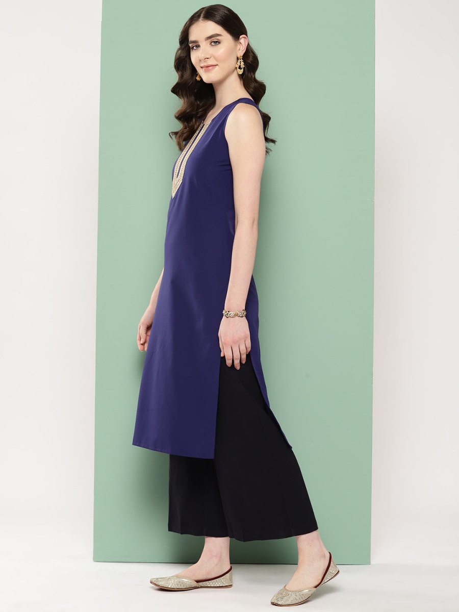 Ahalyaa Women Yoke Design Sequinned Kurta | Swadesiicart
