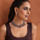 trueBrowns Silver Tone Banjara Necklace Set - Swadesiicart