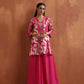 trueBrowns Pink Metallic Sharara Set | Swadesiicart