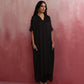 trueBrowns Black Modal Kaftan Kurta Set | Swadesiicart
