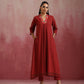 trueBrowns Maroon Cotton Dobby Kurta Set | Swadesiicart
